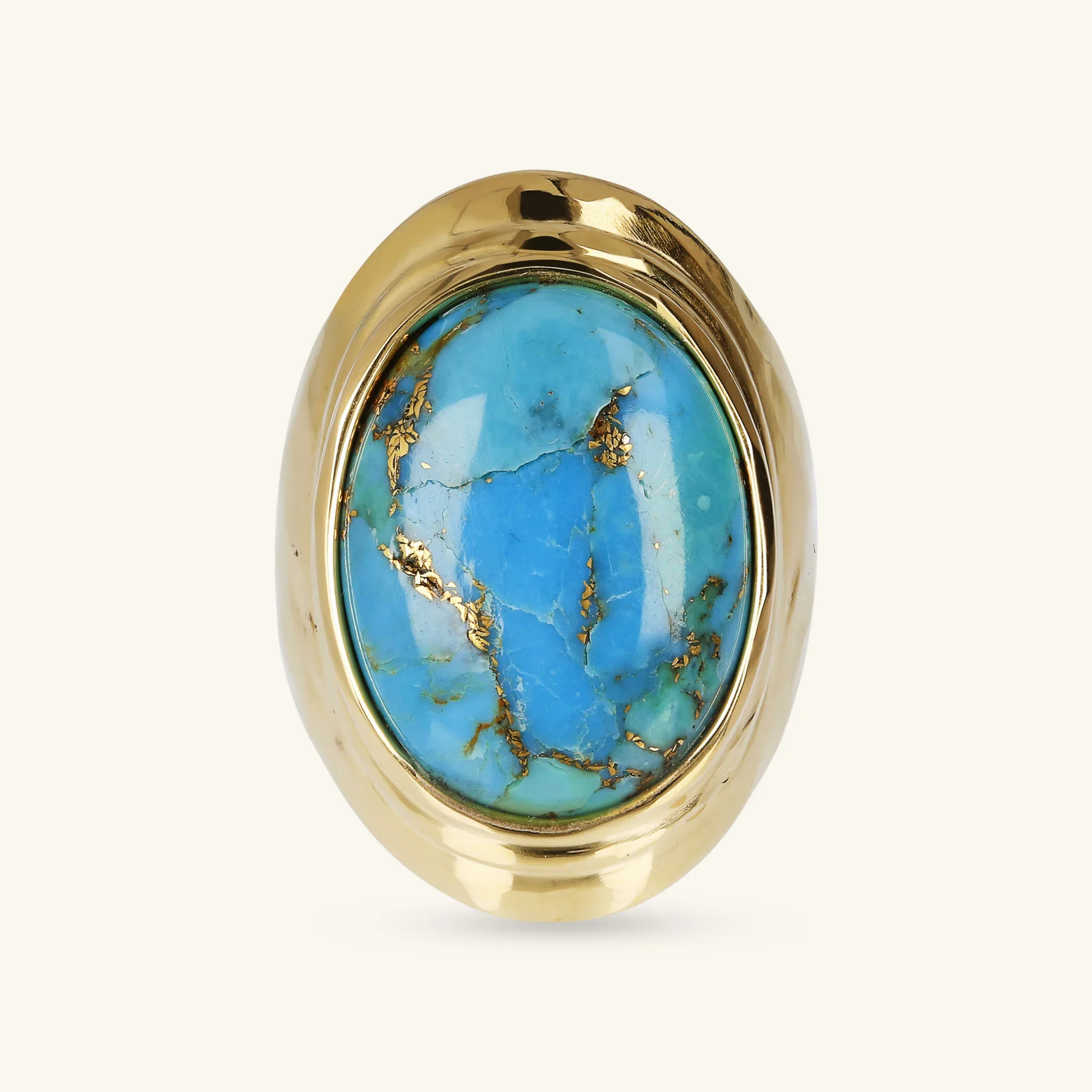 Anello Chevalier con Pietra Naturale Magnesite Ovale - Image 3