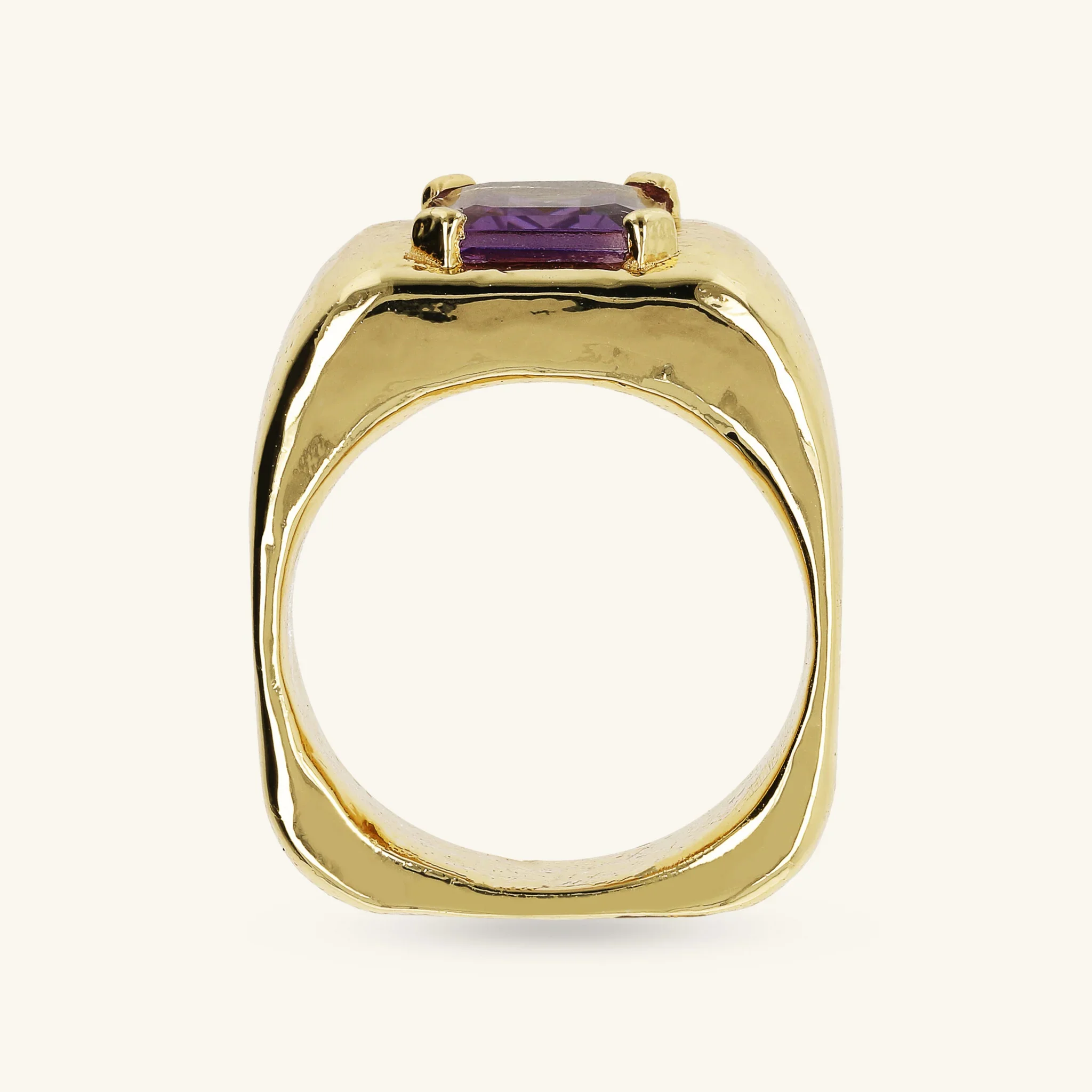 Anello Chevalier Squadrato con Pietra Naturale - Image 8