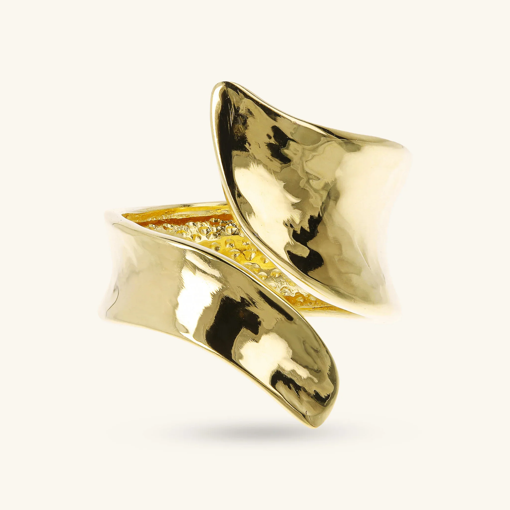 Anello Contrarié Aperto Martellato - Image 3