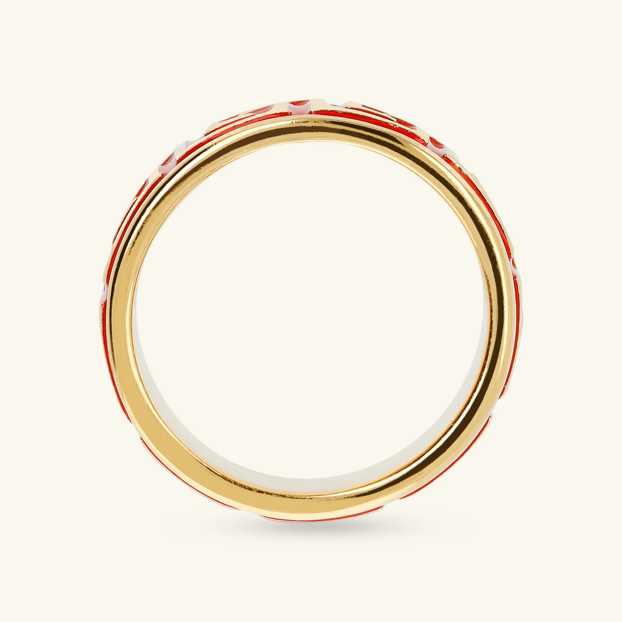 Anello a Fascia Smaltato con Greca - Image 3