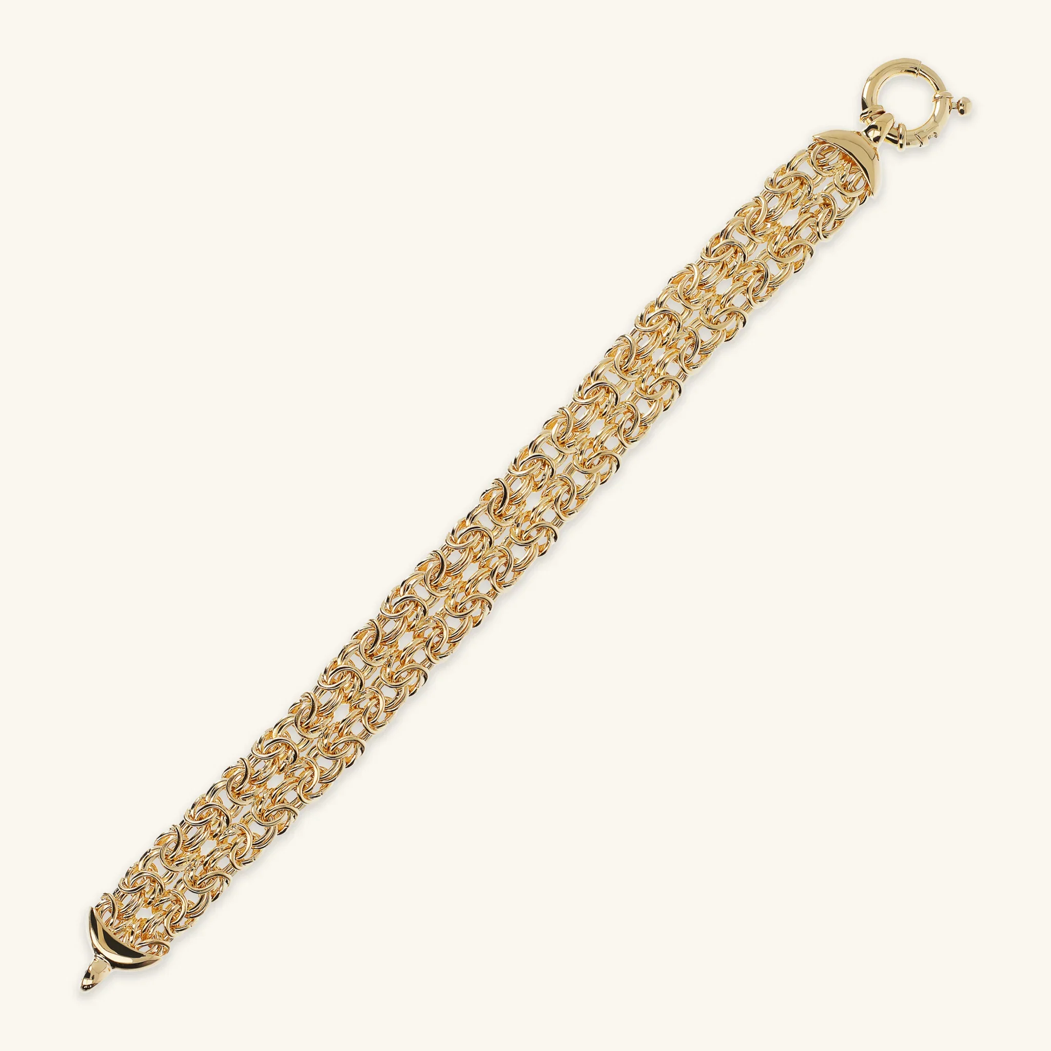 Bracciale a Fascia Doppia Catena Bizantina - Image 3