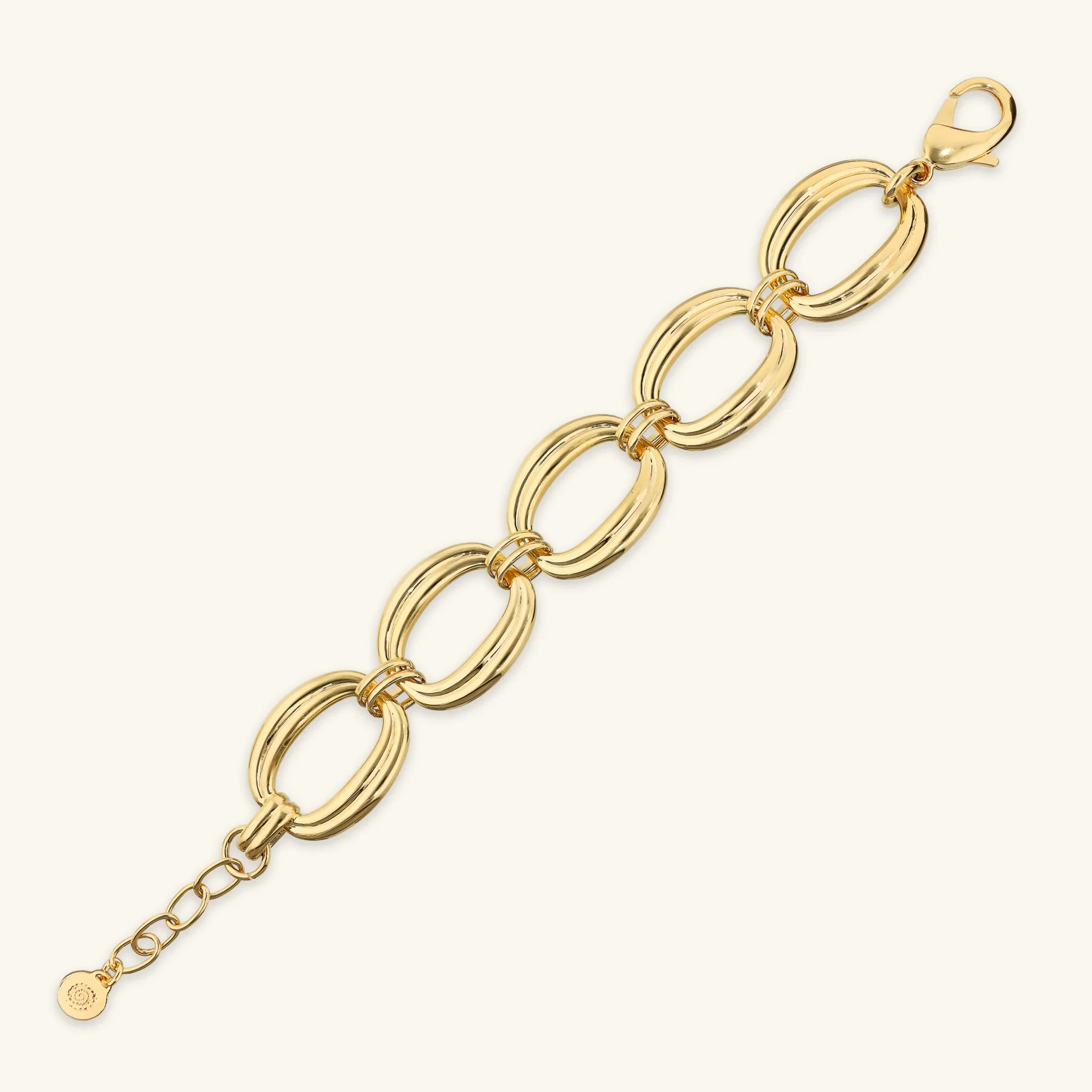 Bracciale con Maxi Maglie Ovali Texture Rigata - Image 3