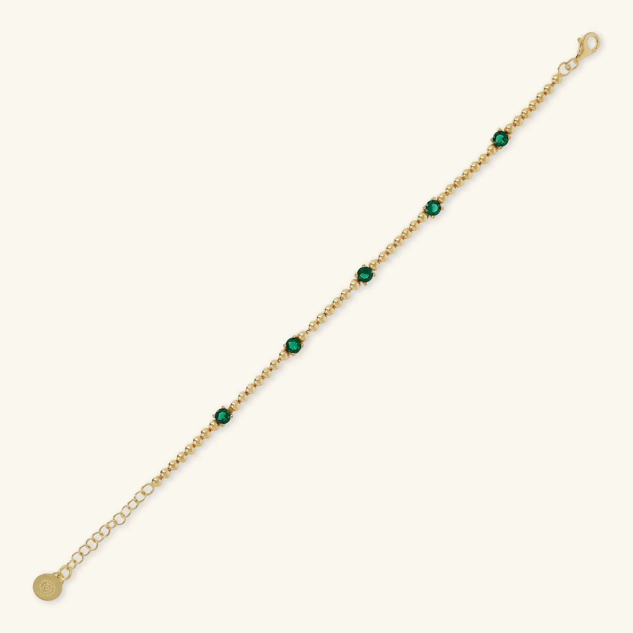 Bracciale in Argento 925 Placcato Oro Giallo 18kt con Piccole Sfere e Punti Luce in Cubic Zirconia - Image 7