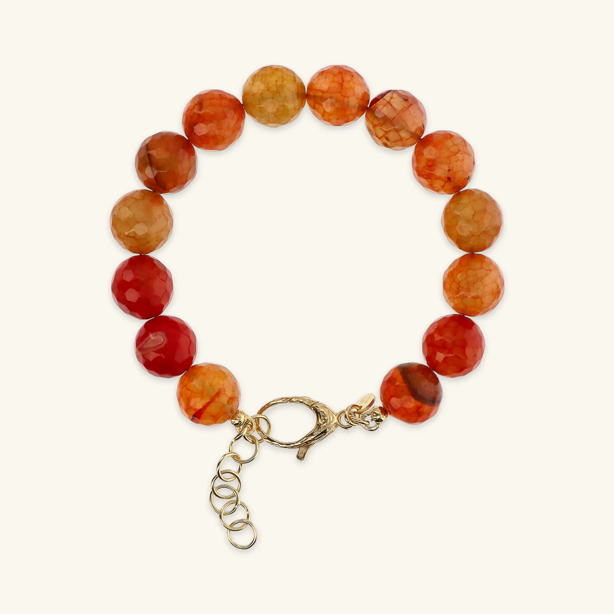 Bracciale in Argento 925 placcato Oro Giallo 18Kt con Pietra Naturale Agata Sfaccettata - Image 4