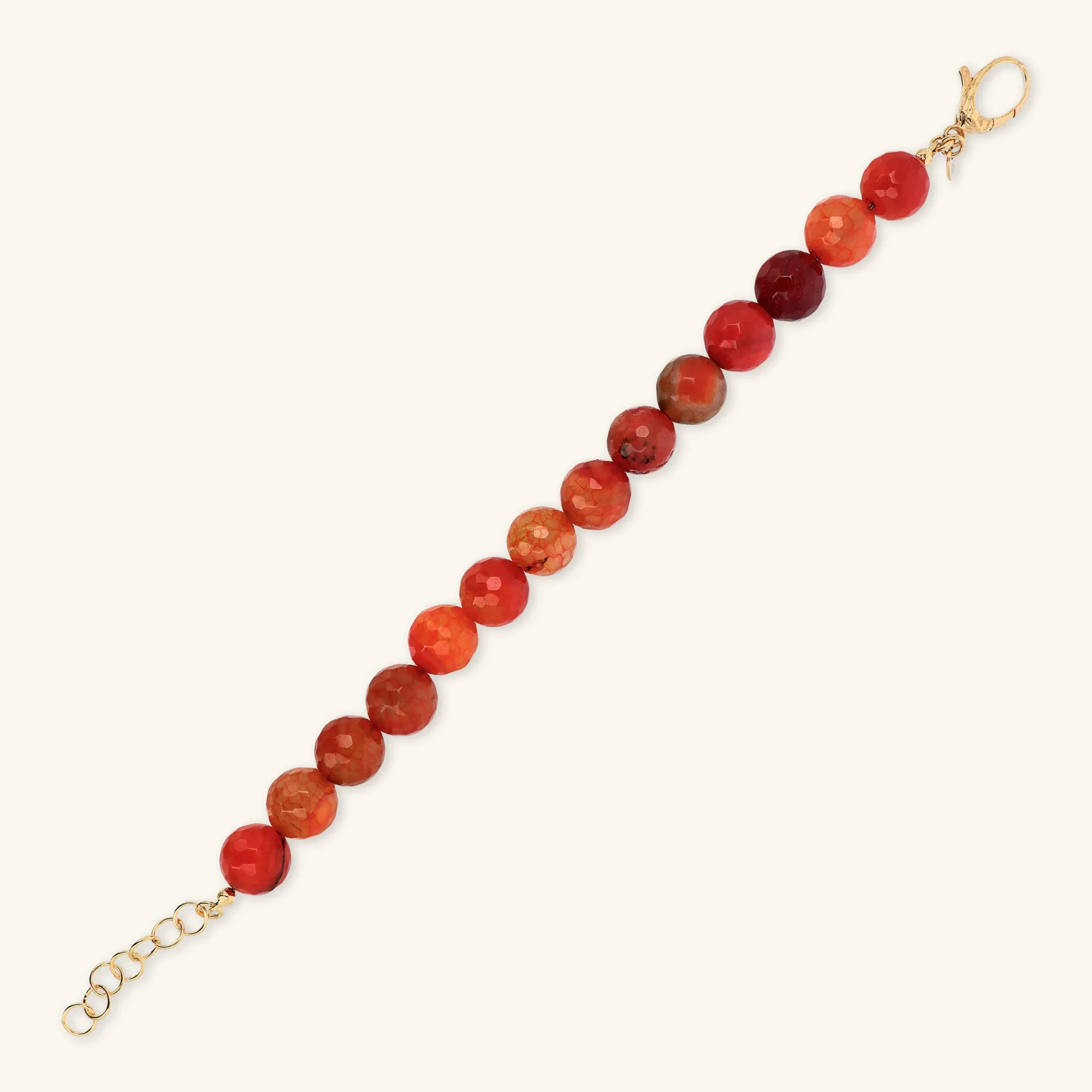 Bracciale in Argento 925 placcato Oro Giallo 18Kt con Pietra Naturale Agata Sfaccettata - Image 6