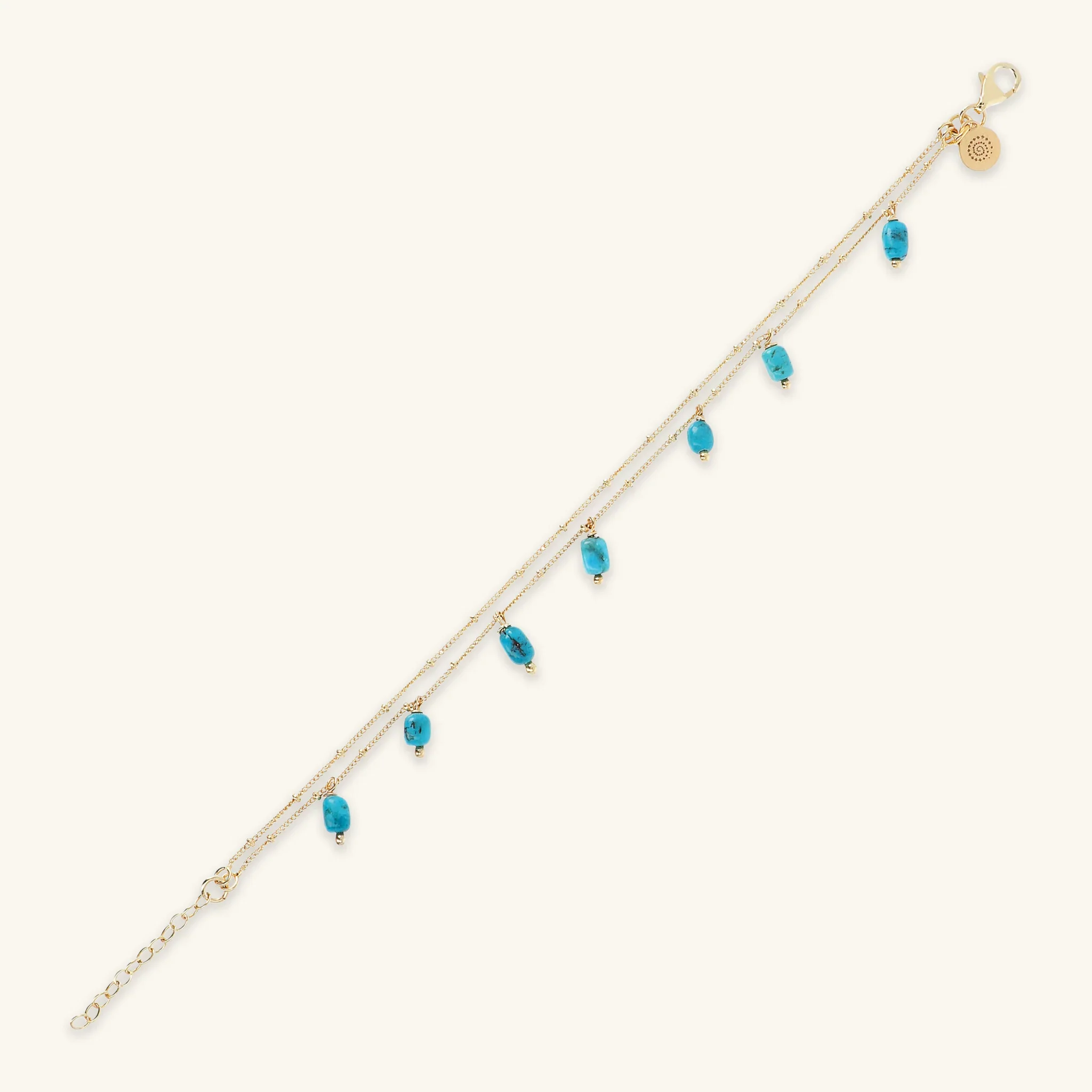 Bracciale Multifilo in Argento 925 Placcato Oro Giallo 18kt con Ciondoli in Pietra Naturale - Image 10