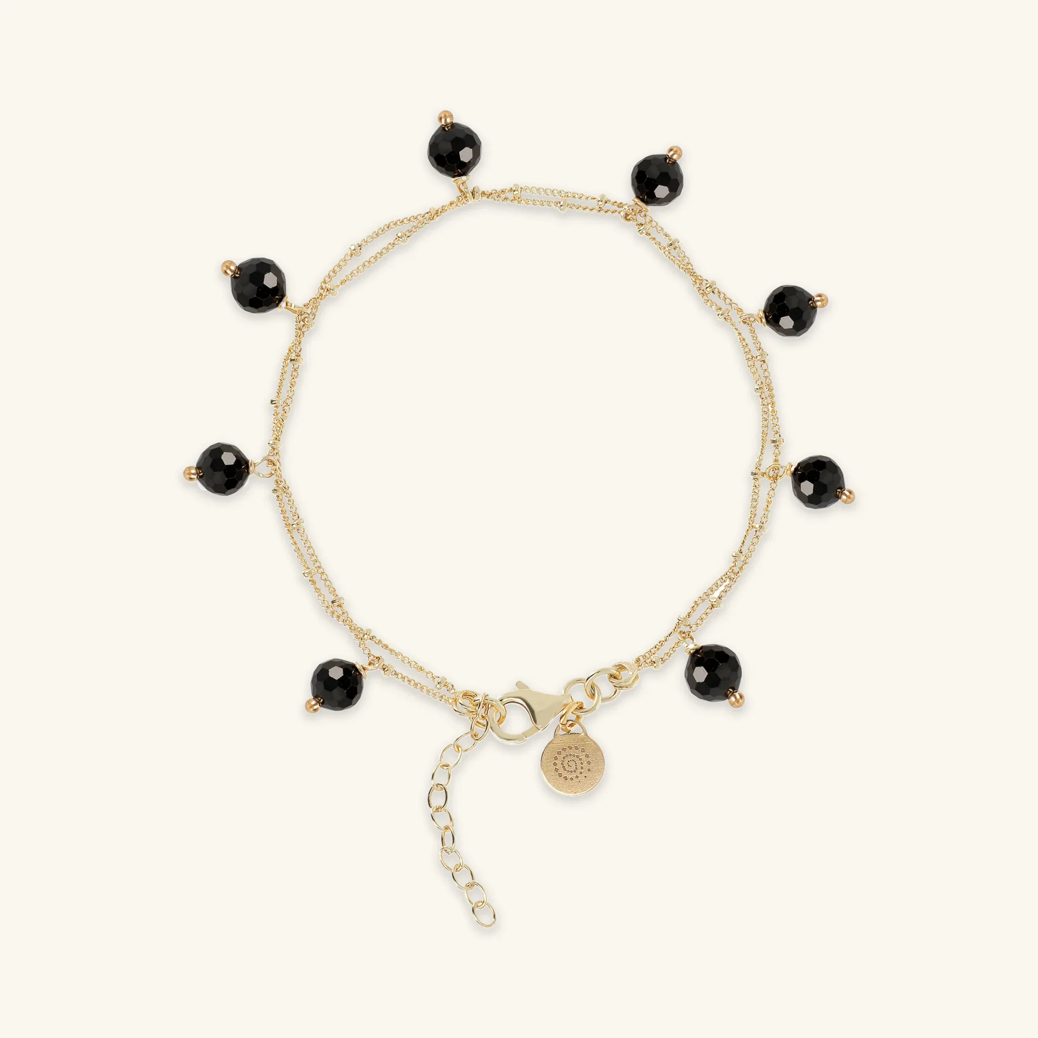 Bracciale Multifilo in Argento 925 Placcato Oro Giallo 18kt con Ciondoli in Pietra Naturale - Image 5
