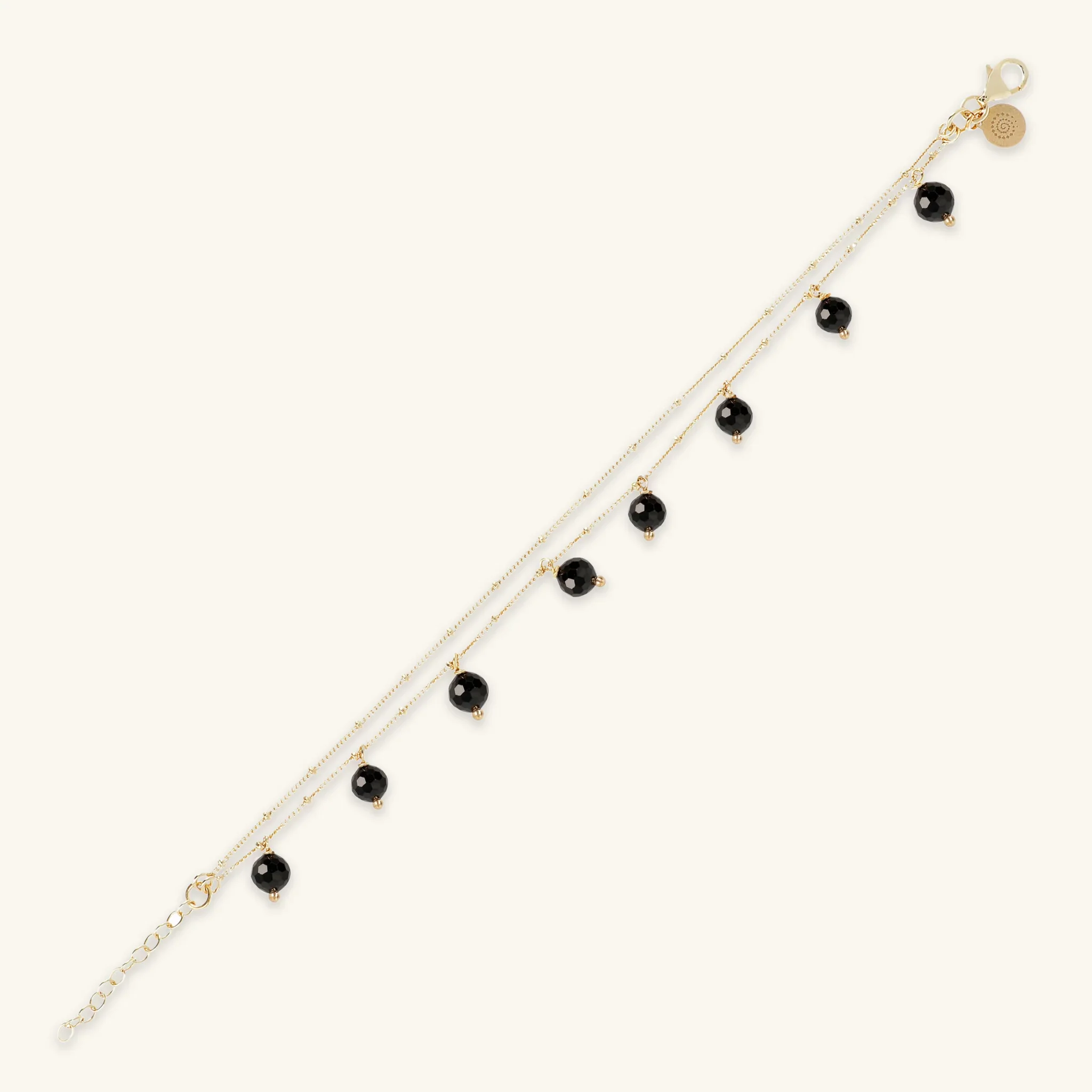 Bracciale Multifilo in Argento 925 Placcato Oro Giallo 18kt con Ciondoli in Pietra Naturale - Image 7