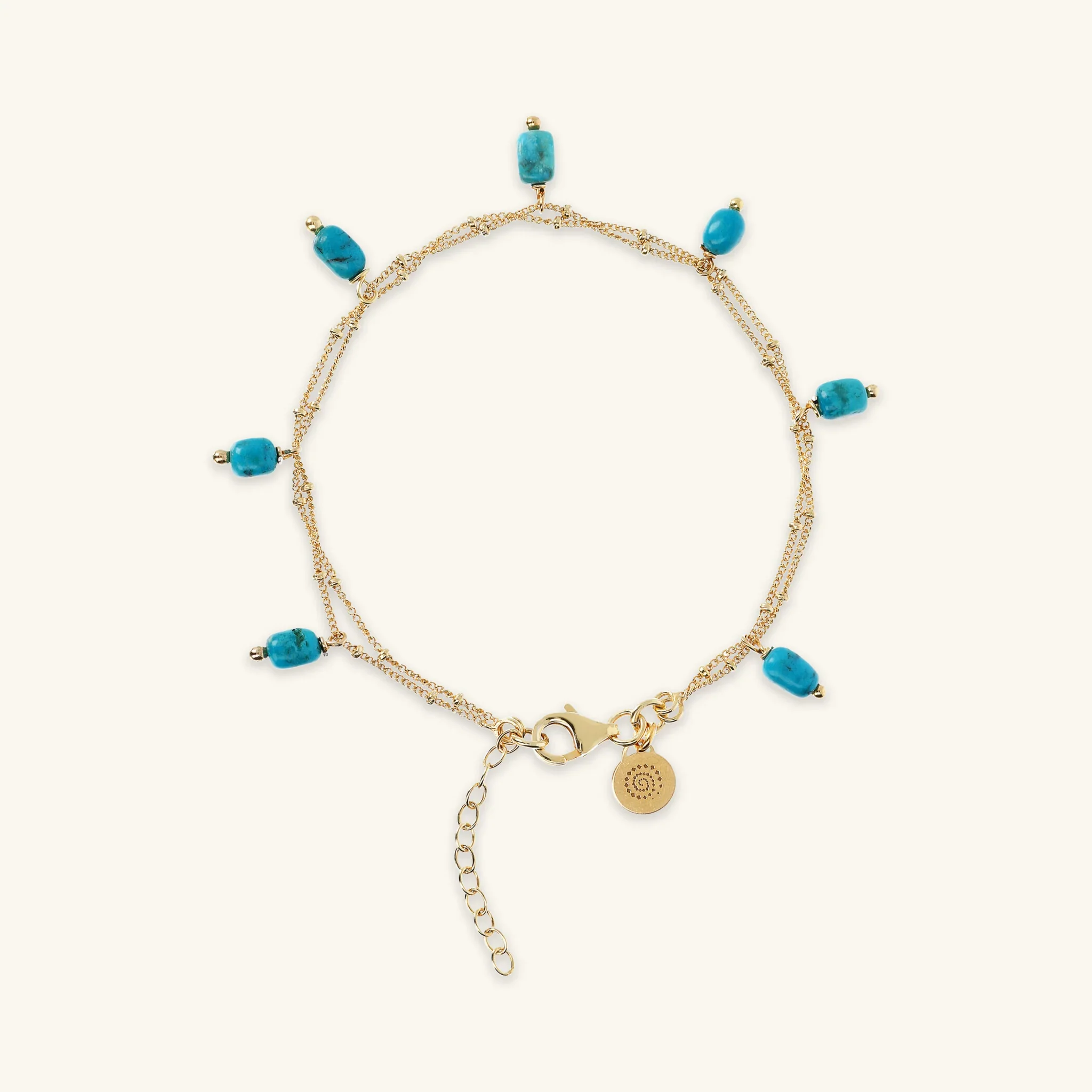 Bracciale Multifilo in Argento 925 Placcato Oro Giallo 18kt con Ciondoli in Pietra Naturale - Image 8
