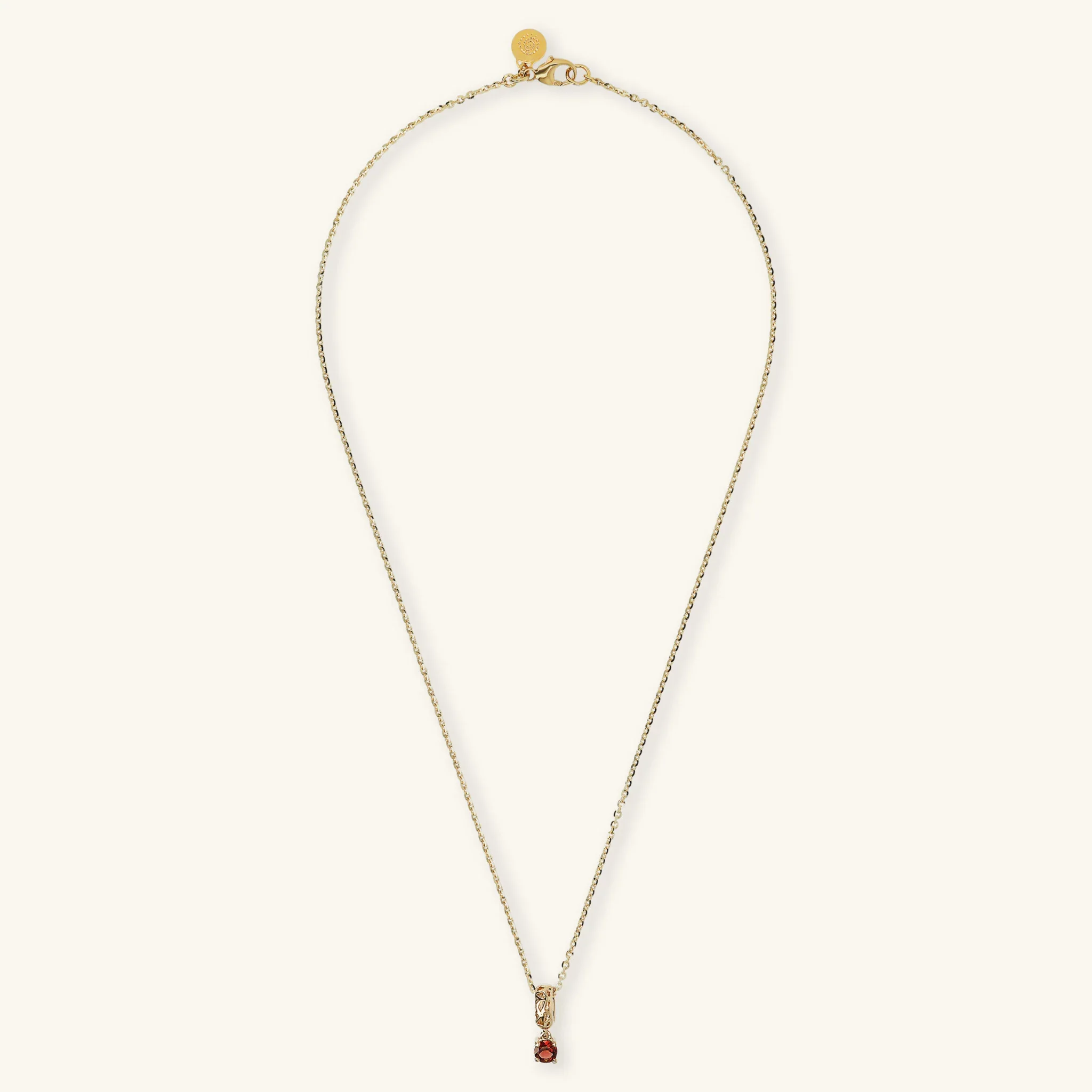Collana in Argento 925 Placcata Oro Giallo 18kt con Ciondolo Traforato e Pietra Naturale - Image 2
