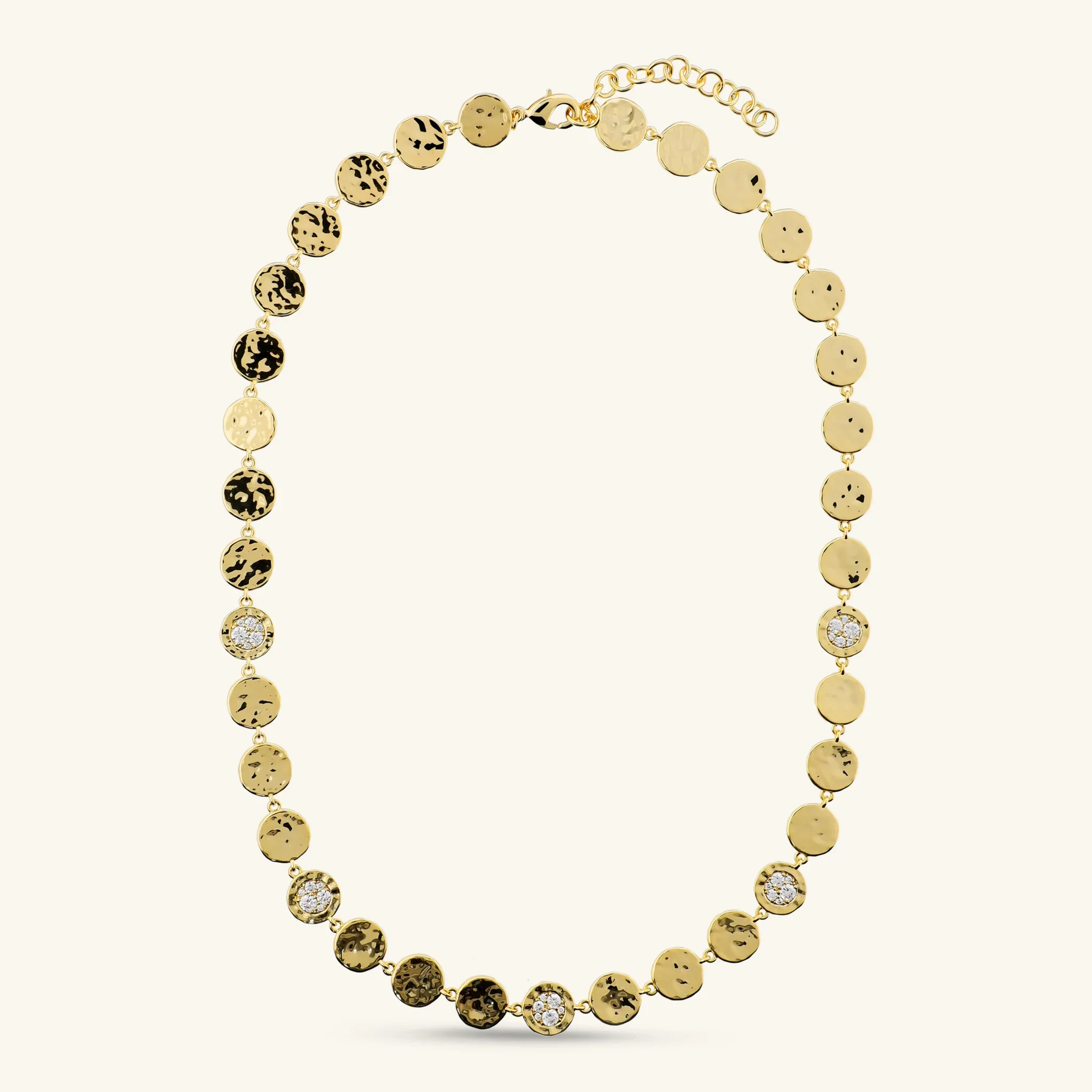 Collana Eclissi Dorata con Pavé di Cubic Zirconia - Image 3