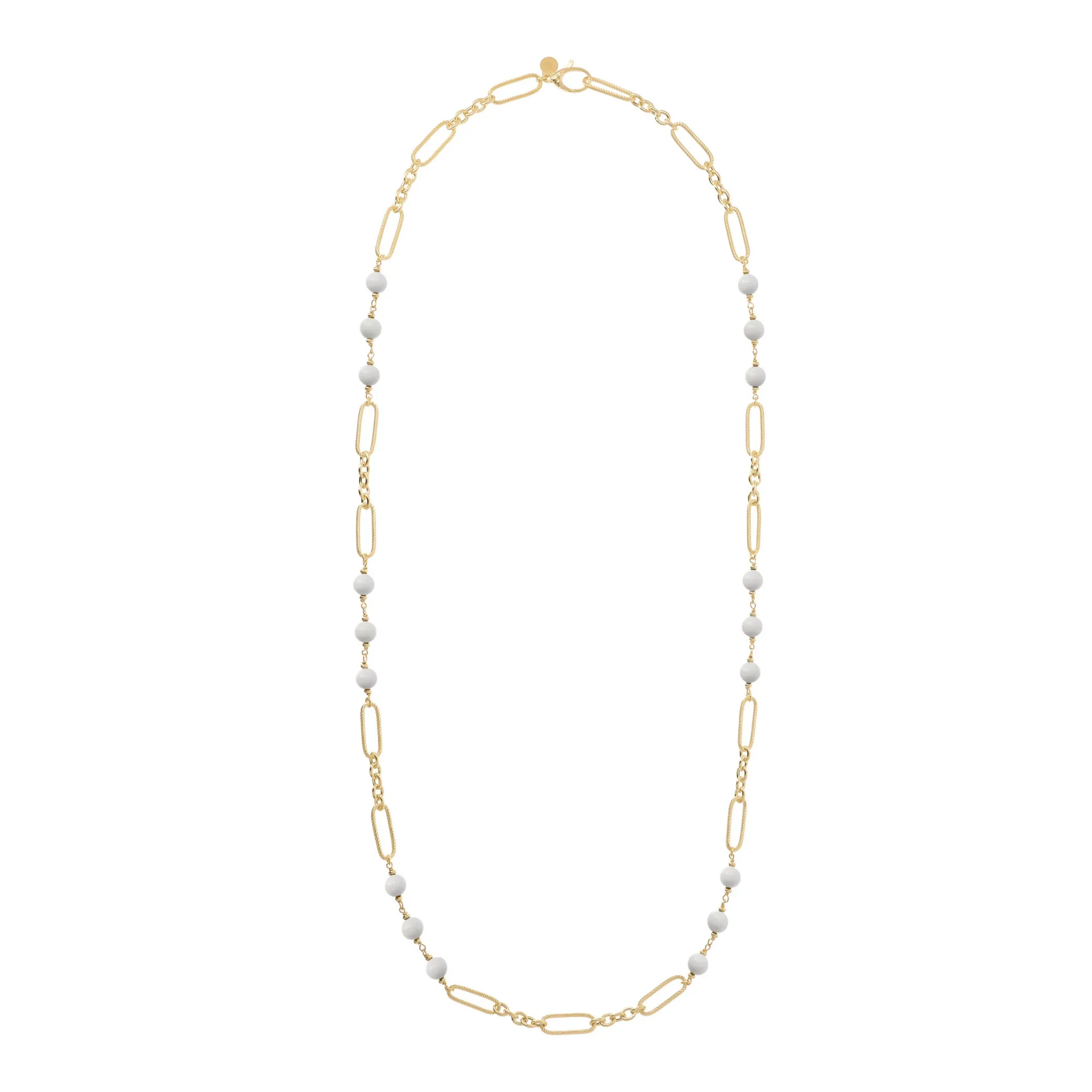 Collana Lunga a Maglie Alternate con Pietre Naturali - Image 13