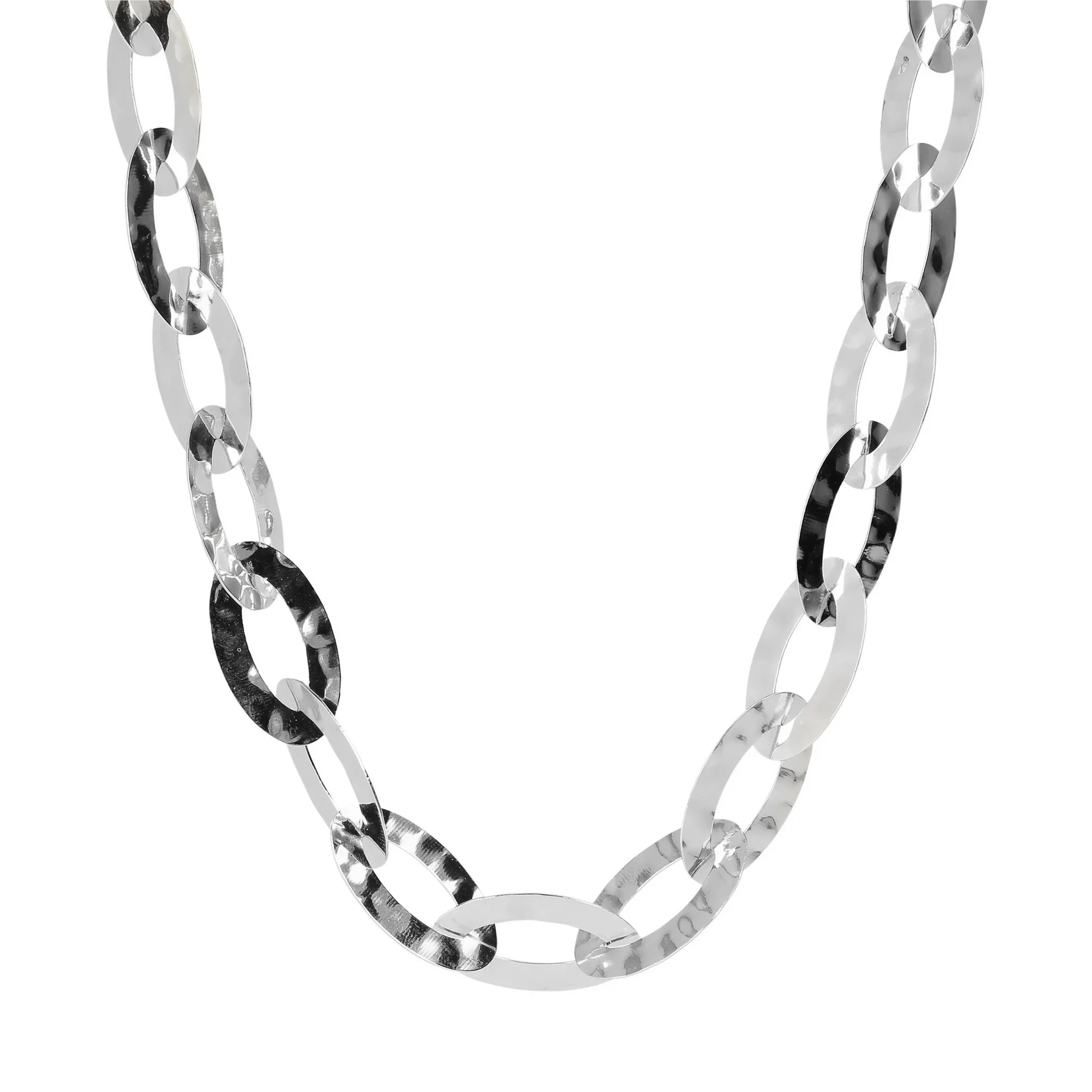 Collana Lunga Catena Ovale Piatta Martellata - Image 6