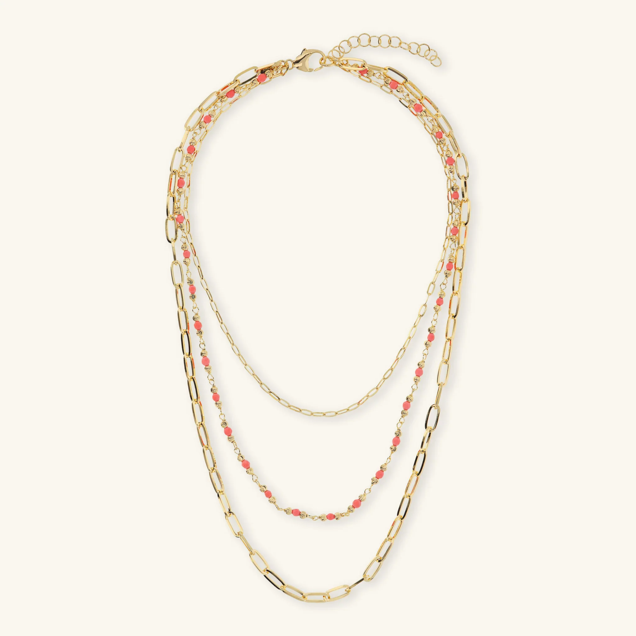 Collana Multifilo Catena Forzatina Allungata e Pietre Naturali Sfaccettate - Image 7