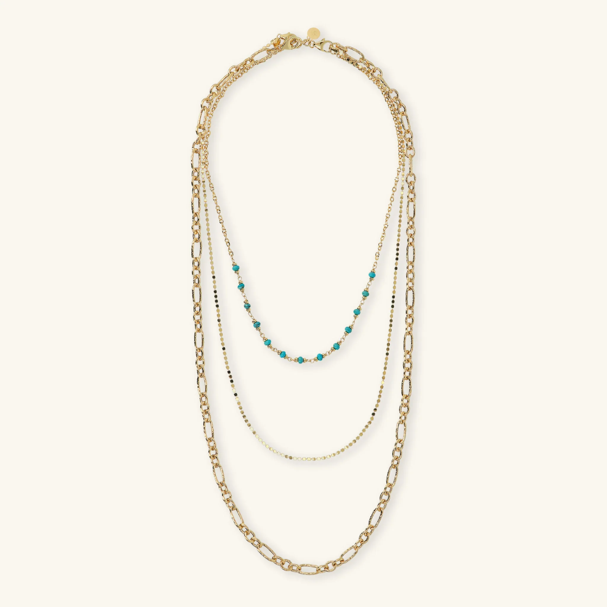 Collana Multifilo Diamantata con Pietra Naturale Turchese - Image 3