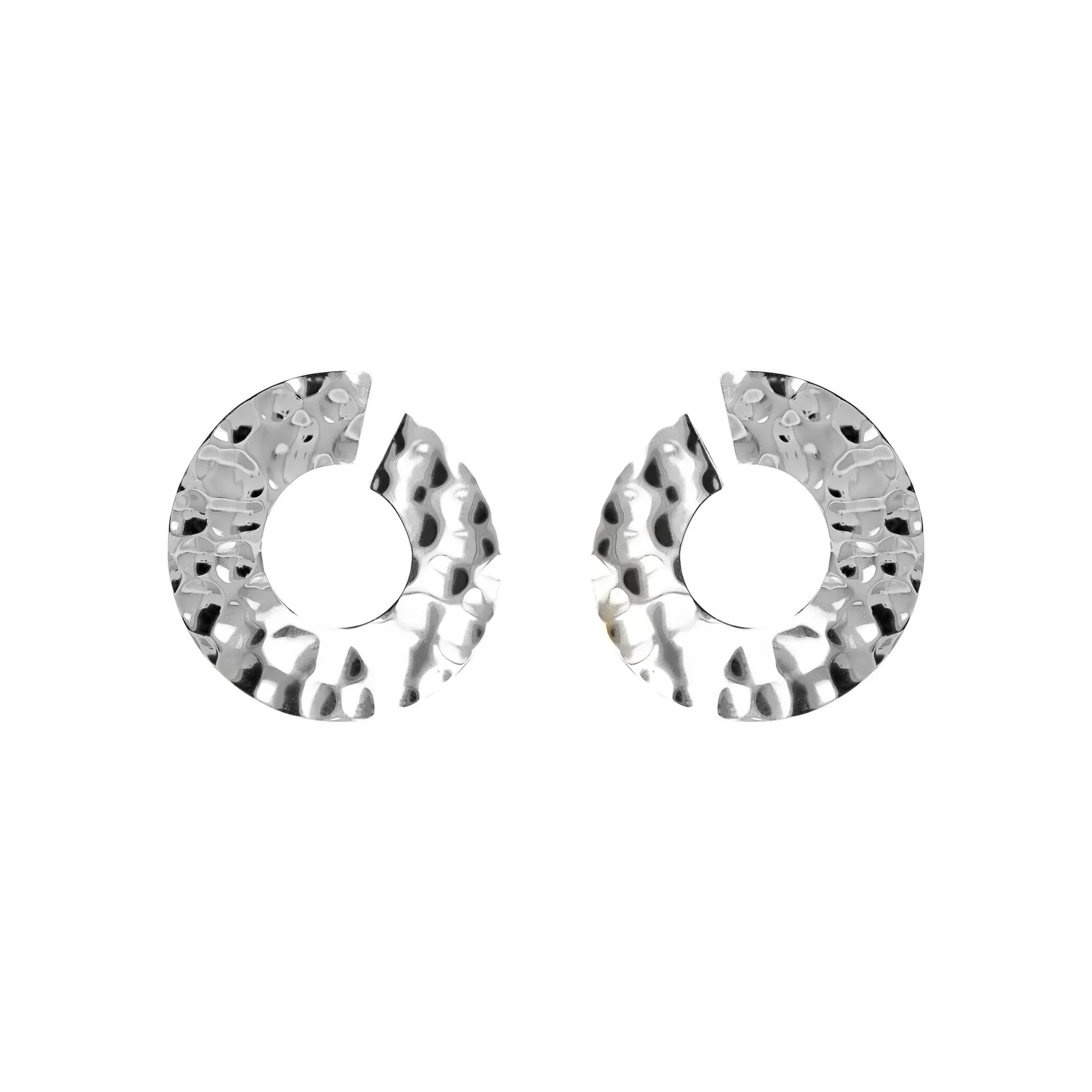 Orecchini Pendenti Martellati ad Anello - Image 5
