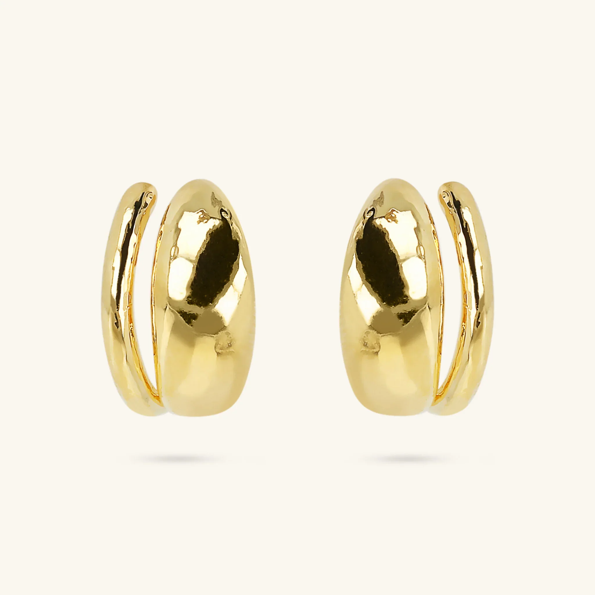 Orecchini Martellati Design Doppio