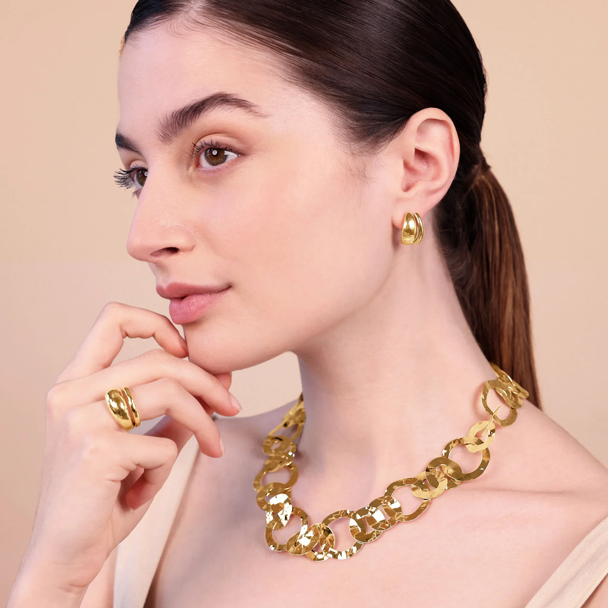 Orecchini Martellati Design Doppio - Image 2