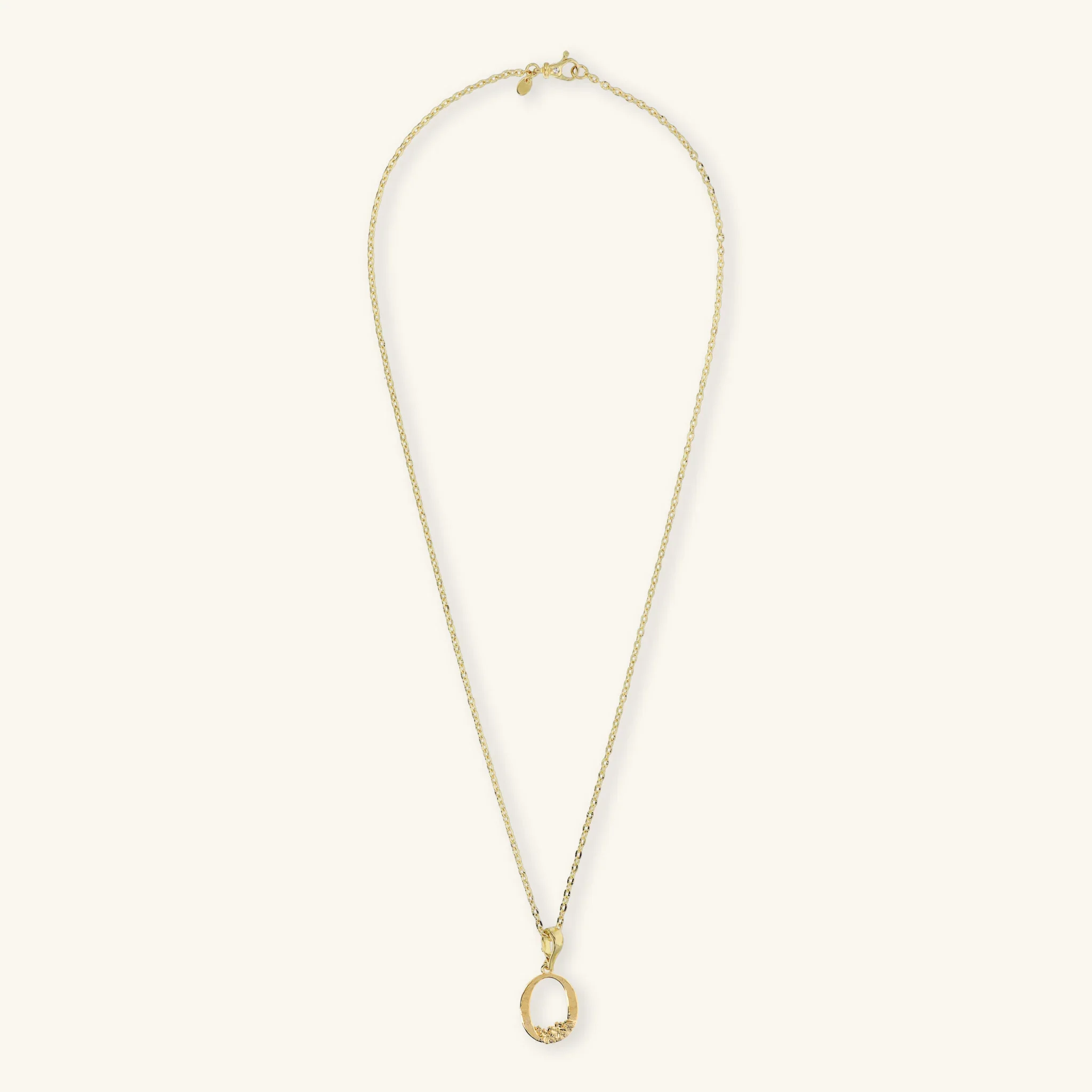 Set Collana Diamantata e Ciondolo Iniziale Martellato con Fiore - Image 8